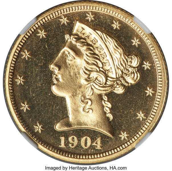 image for: 1904 $5 JD-1, R.4, PR66 Cameo NGC....