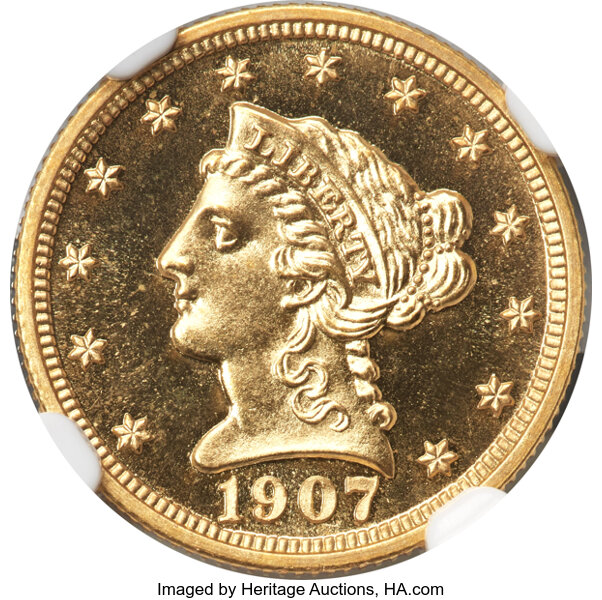 image for: 1907 $2 1/2 JD-1, R.4, PR67 NGC....