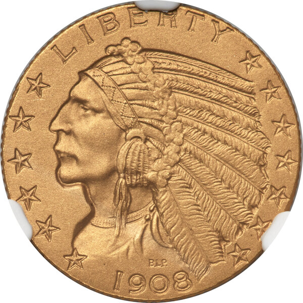 image for: 1908 $5 JD-1, R.4, PR66 NGC....