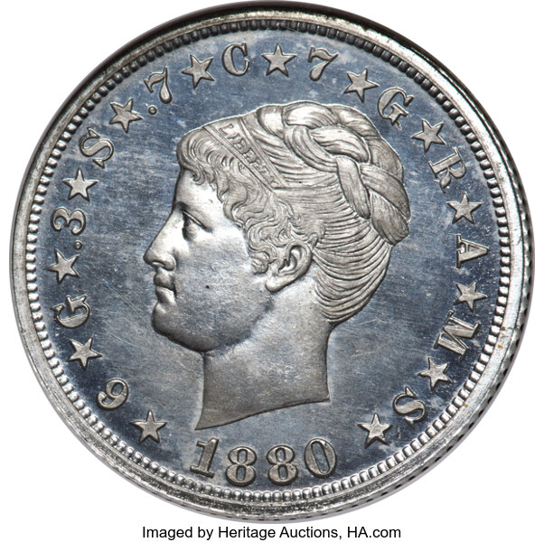 image for: 1880 $4 Coiled Hair Four Dollar, Judd-1662, Pollock-1862, R.8, PR67 Cameo NGC....