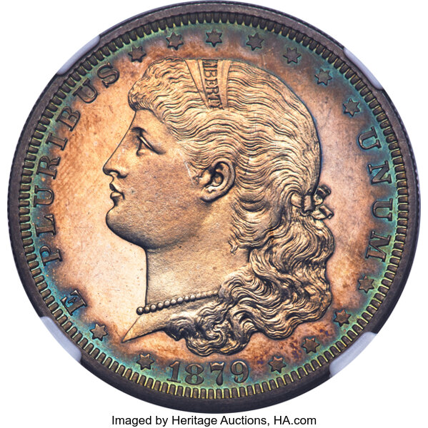 image for: 1879 $1 Schoolgirl Dollar, Judd-1608, Pollock-1804, Low R.7, PR65 Cameo NGC....