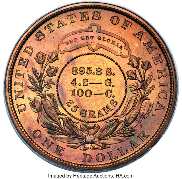 image for: 1879 $1 Metric Dollar, Judd-1623, Pollock-1819, Low R.7, PR66 Red and Brown PCGS. CAC....