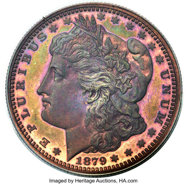 image for: 1879 50C Morgan Half Dollar, Judd-1600, Pollock-1795, Low R.7, PR65 Red and Brown PCGS....