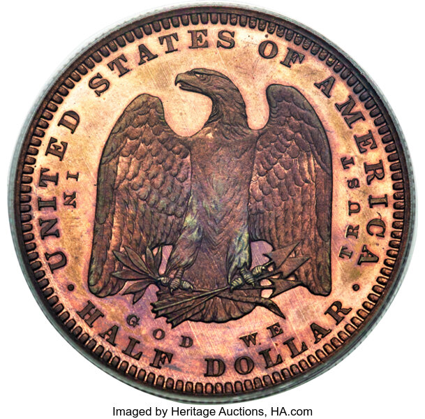 image for: 1879 50C Morgan Half Dollar, Judd-1600, Pollock-1795, Low R.7, PR65 Red and Brown PCGS....
