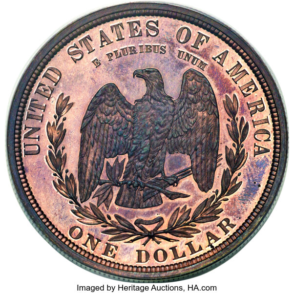 image for: 1879 $1 Silver Dollar, Judd-1606, Pollock-1802, Low R.7, PR66 Red and Brown PCGS. CAC....