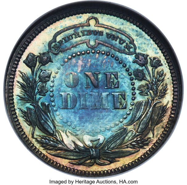 image for: 1879 10C Washlady Dime, Judd-1584, Pollock-1777, High R.6, PR67 NGC....