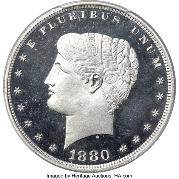 image for: 1880 $1 Goloid Metric Dollar, Judd-1656, Pollock-1856, High R.7, PR66 Cameo PCGS....