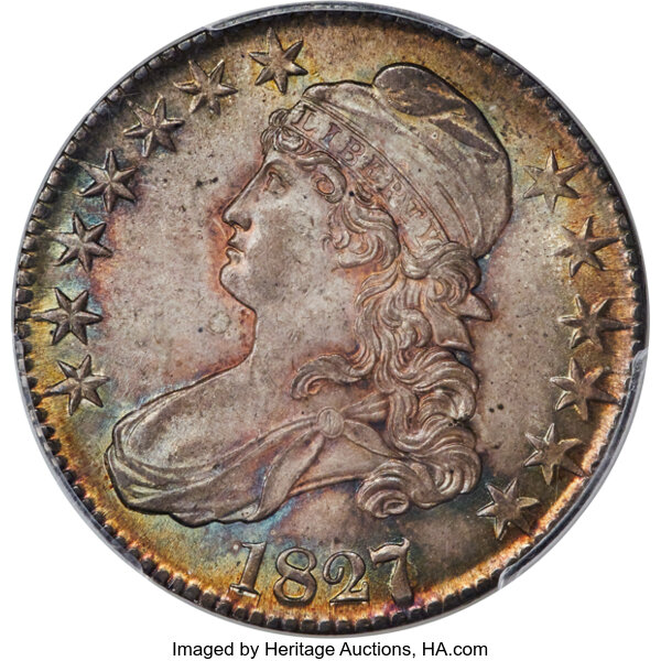 image for: 1827/6 50C O-102, R.1, MS66 PCGS. CAC....