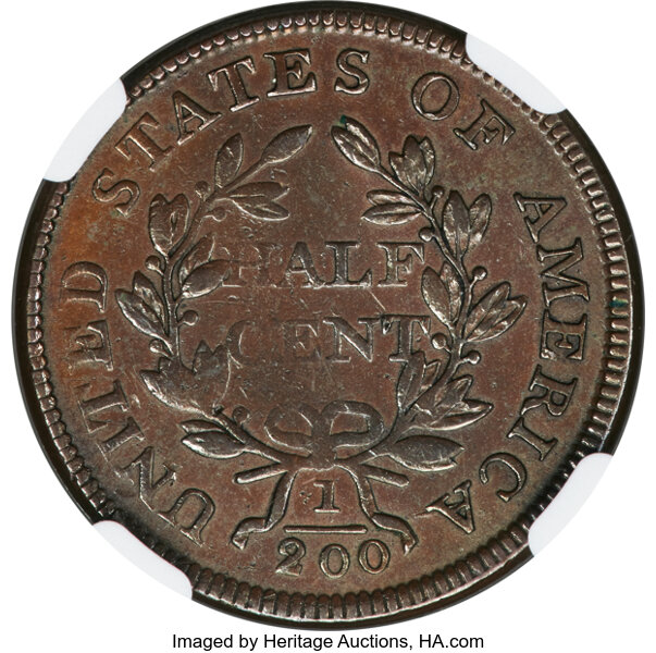 image for: 1805 1/2 C Small 5, Stems, C-3, B-3, R.4, AU58 NGC....