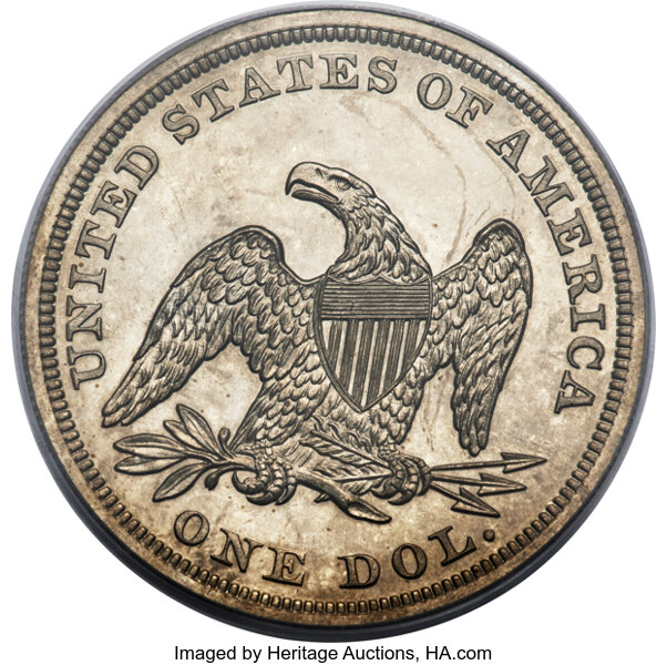 image for: 1851 $1 Restrike PR64 PCGS. OC-P4, High R.6....