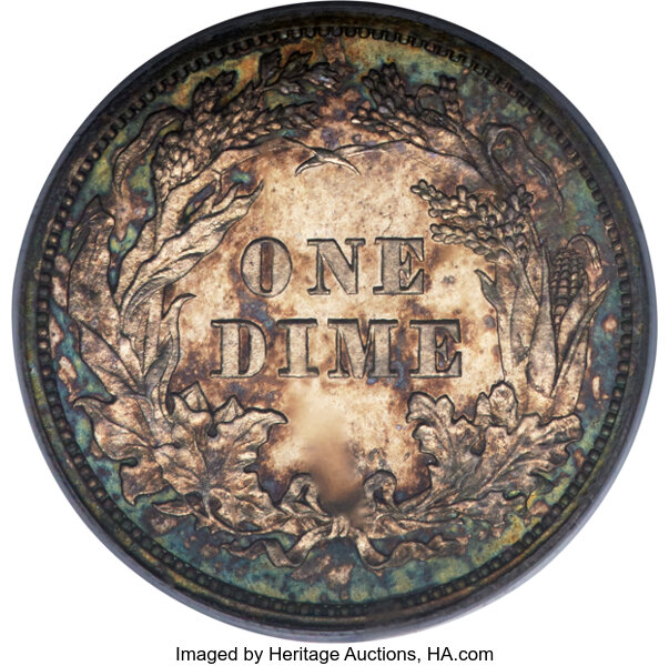 image for: 1859 10C Transitional, Judd-233, Pollock-280, High R.6, PR65 PCGS....