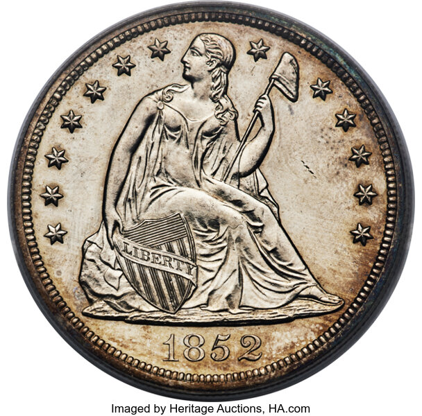 image for: 1852 $1 Restrike PR62 PCGS. OC-P3, High R.5....