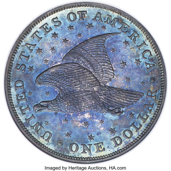 image for: 1836 P$1 Name Below Base, Judd-58 Restrike, Pollock-61, Low R.6, PR64 NGC....