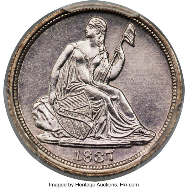 image for: 1837 H10C No Stars PR63 PCGS. CAC....