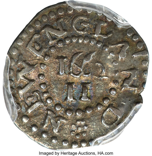 image for: 1662 Oak Tree Twopence, Large 2, MS64 PCGS. CAC. Noe-32, W-240, Salmon 1-B, R.6....