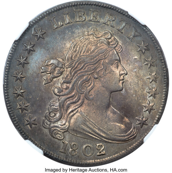 image for: 1802/1 $1 Wide Date, B-3, BB-234, R.3, MS62 NGC....