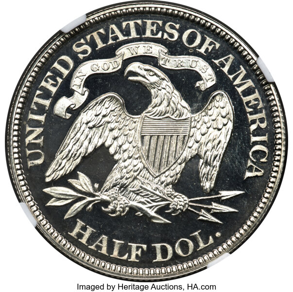 image for: 1867 50C PR67 Ultra Cameo NGC....