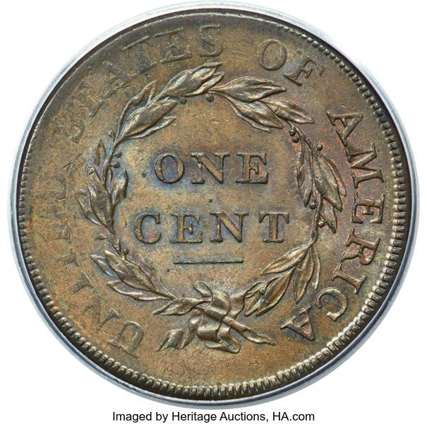 image for: 1808 1C S-278, B-2, R.3, MS62 Brown PCGS. Gold CAC....