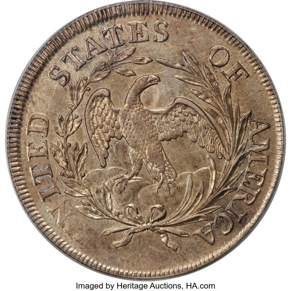 image for: 1797 $1 9x7 Stars, Large Letters, B-1, BB-73, R.3, AU58 PCGS....