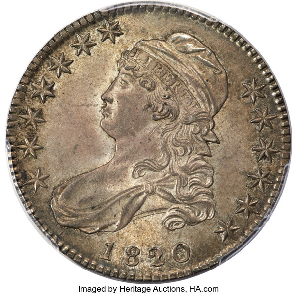 image for: 1820/19 50C Square Base 2, O-101, R.1, MS64 PCGS. CAC....