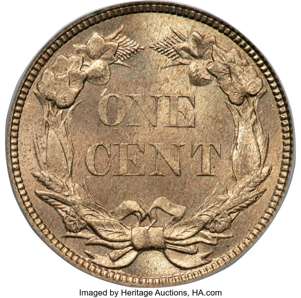 1858 1c Small Letters MS66 thumbnail 2