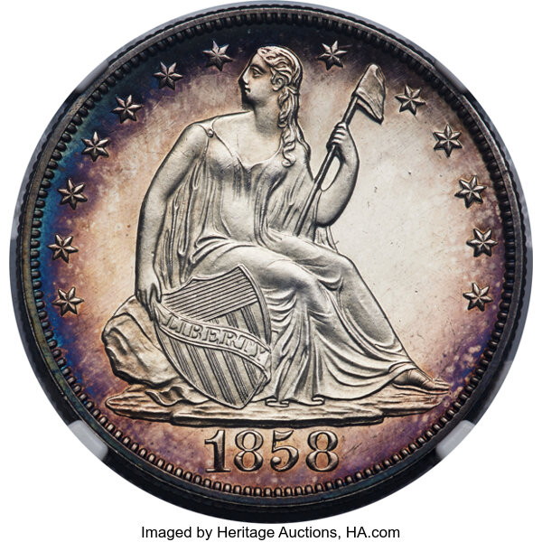 image for: 1858 50C PR66 Cameo NGC....