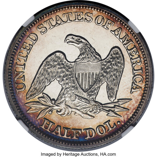 image for: 1858 50C PR66 Cameo NGC....