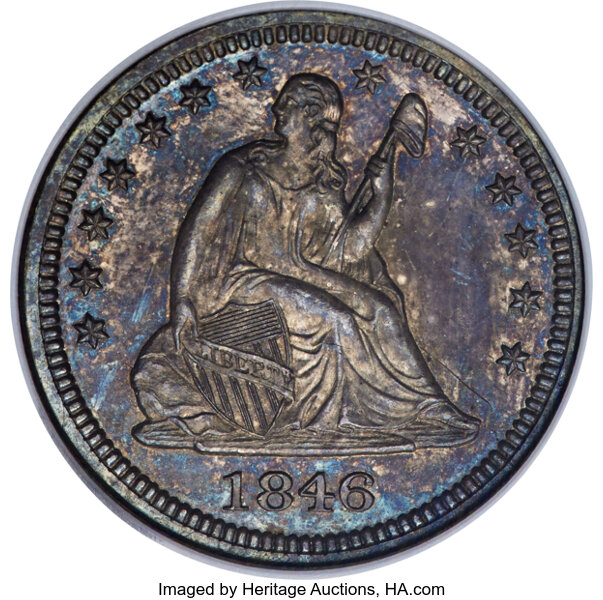 image for: 1846 25C PR65 NGC. Briggs 4-F....