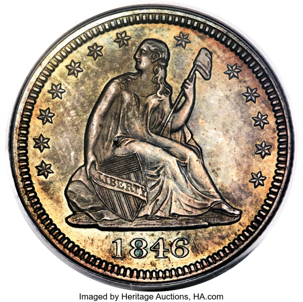 image for: 1846 25C PR64 PCGS. Briggs 4-F. ...