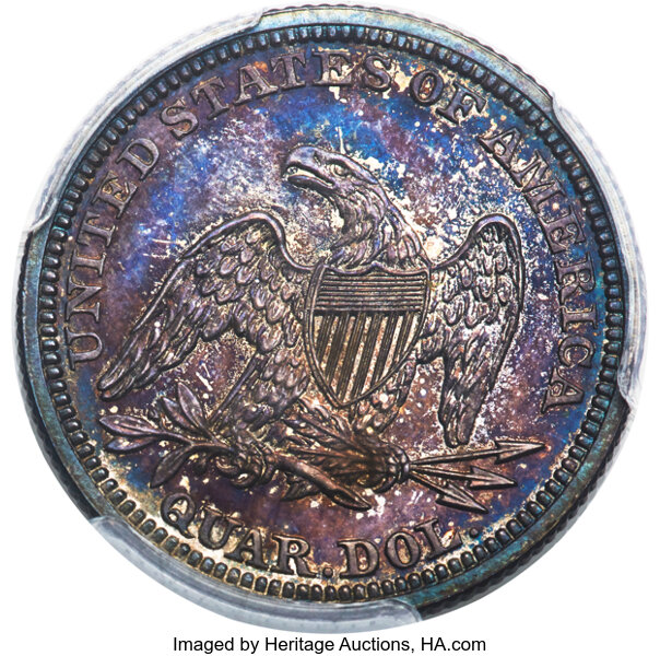 image for: 1845 25C PR64 PCGS. CAC. Briggs 5-E....