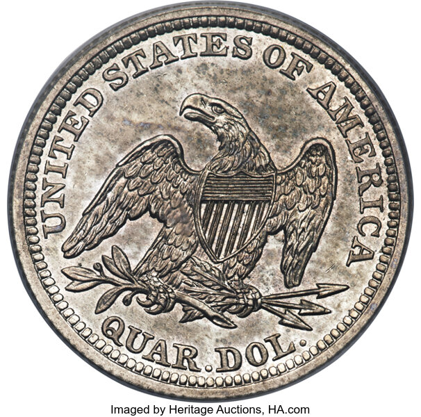 image for: 1841 25C PR61 PCGS. Briggs 4-B....