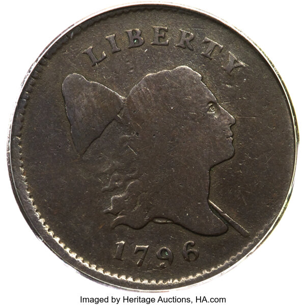 image for: 1796 1/2 C With Pole, C-2, B-2, High R.4, VG8 PCGS....