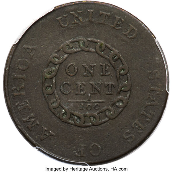 image for: 1793 1C Chain, AMERICA, S-3, B-4, Low R.3, VF25 PCGS....