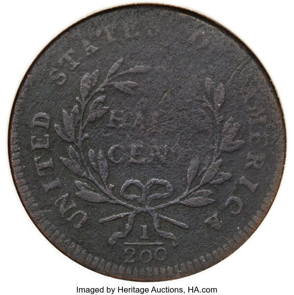 image for: 1797 1/2 C Gripped Edge, Low Head, C-3c, B-3b, Low R.7 -- Scratch -- ANACS. Fine Details, Net Good 6. ...