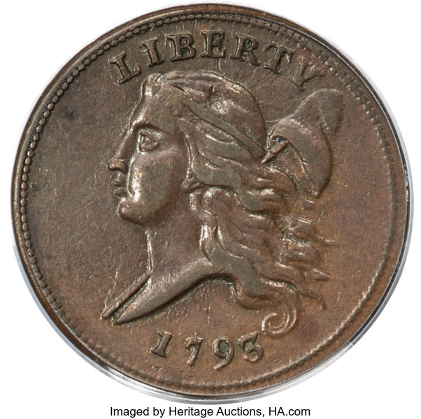 image for: 1793 1/2 C C-4, B-4, Low R.3, AU50 PCGS....