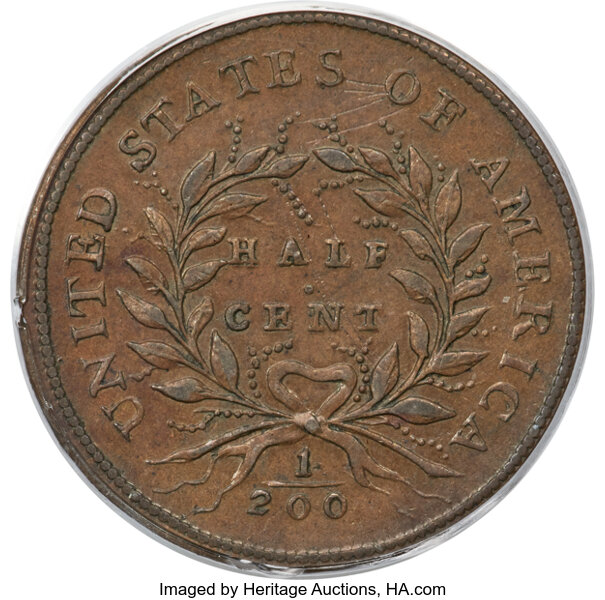 image for: 1793 1/2 C C-4, B-4, Low R.3, AU50 PCGS....