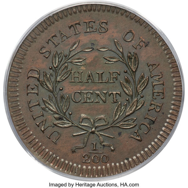 image for: 1796 1/2 C Edwards Copy MS65 Brown PCGS....