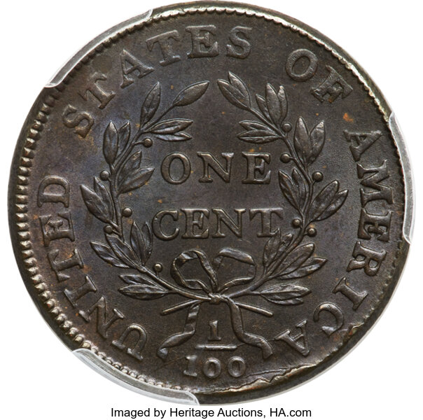 image for: 1800/79 1C Style Two Hair, S-194, B-8, R.3, MS64 Brown PCGS....