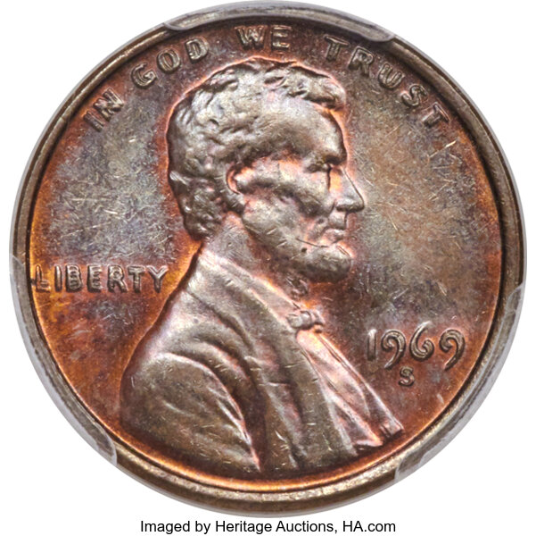 image for: 1969-S 1C Doubled Die Obverse, FS-101, MS63 Brown PCGS. CAC....