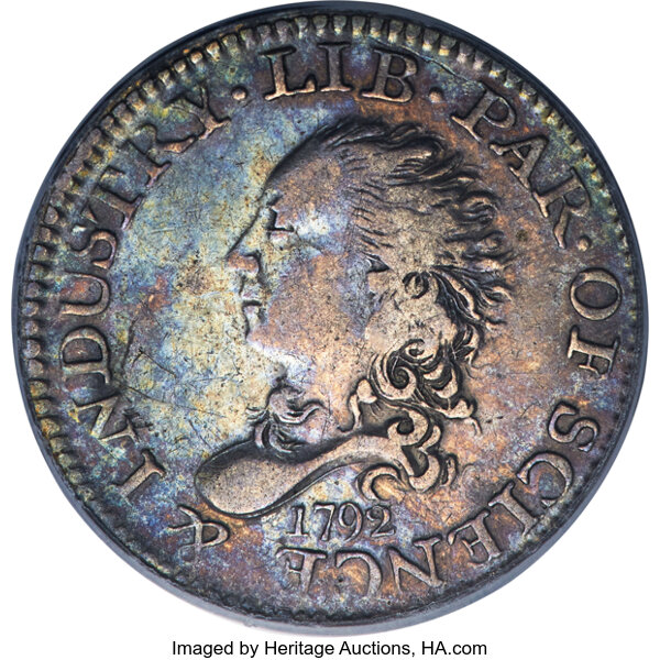 image for: 1792 H10C Half Disme, Judd-7, Pollock-7, R.4, VF35 PCGS....