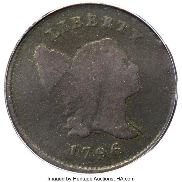 image for: 1796 1/2 C With Pole, C-2, B-2, High R.4, Good 4 PCGS....