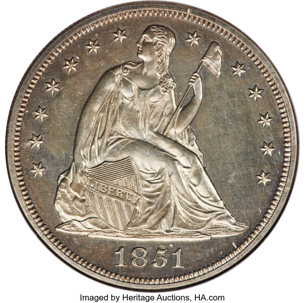 image for: 1851 $1 Restrike PR62 NGC. OC-P2, R.8....