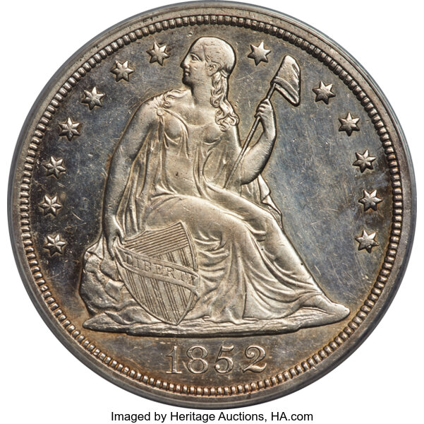 image for: 1852 $1 Original -- Cleaned -- ANACS. AU58 Details. OC-1, Low R.5....