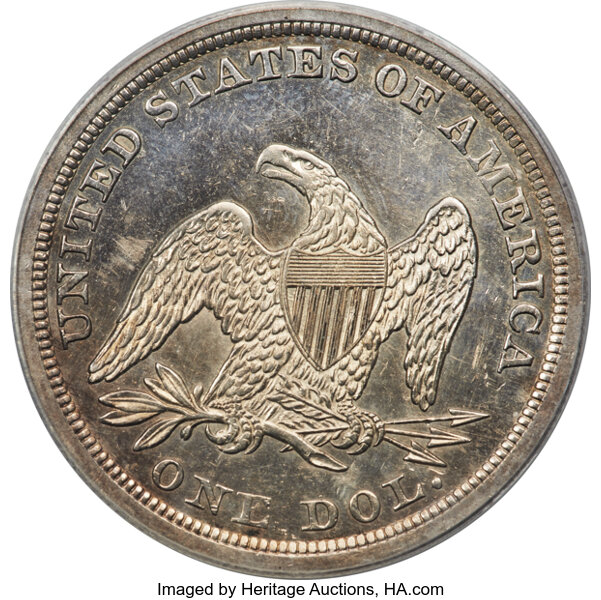 image for: 1852 $1 Original -- Cleaned -- ANACS. AU58 Details. OC-1, Low R.5....