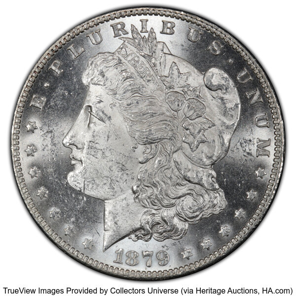 image for: 1879-S $1 Reverse of 1878, VAM-4, MS62 PCGS. A Top 100 Variety. PCGS Population: (11/22 and 2/2+)....