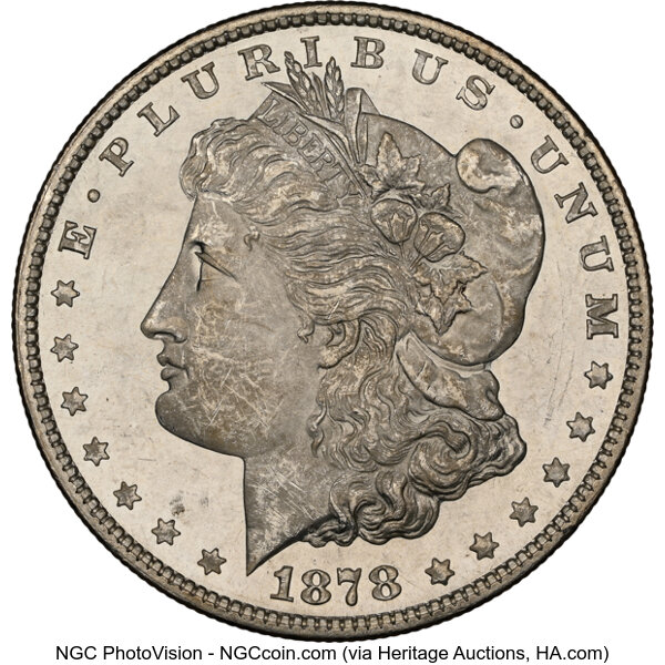 image for: 1878 7/8TF $1 Strong, VAM-36, MS64 Deep Prooflike NGC. Census: 1 in 64, 1 finer (7/25)....