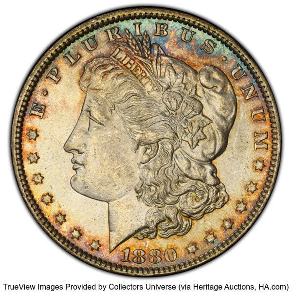 image for: 1880-O $1 Checkmark, VAM-21, MS63 PCGS. CAC. A Hot 50 Variety. PCGS Population: (18/8). NGC Census: (0/0). MS63....