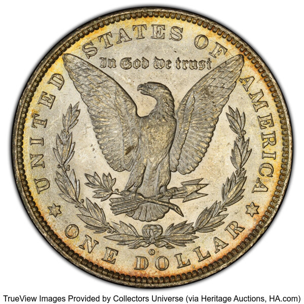 image for: 1880-O $1 Checkmark, VAM-21, MS63 PCGS. CAC. A Hot 50 Variety. PCGS Population: (18/8). NGC Census: (0/0). MS63....