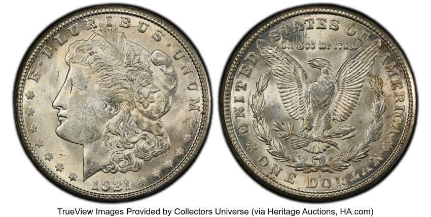 image for: 1921-S $1 BU Scratch, VAM-6A, MS64 PCGS. CAC. A Hit List 40 Variety. Formerly VAM-1A. PCGS Population: (24/7). NGC Census: ...