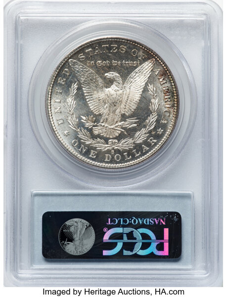 image for: 1880/79-S $1 80/79, Large S, VAM-9, MS65 Prooflike PCGS. A Top 100 Variety. PCGS Population: (8/3). NGC Census: (0/0). MS65...